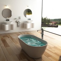 Oval Free Standing Bathtub, 1600mm Long Deep Bathtub BS-8612