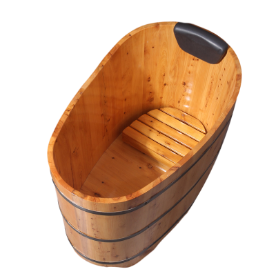 Foshan Ningjie wooden Freestanding  bathtub with  steam engine