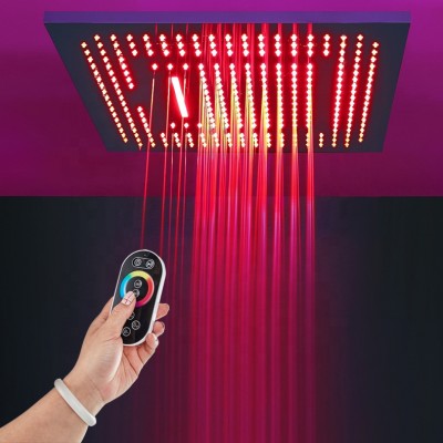 Ningjie Color Changing LED Light Large Rainfall misting  spray Shower Head